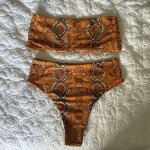 ZAFUL orange snakeskin bikini
